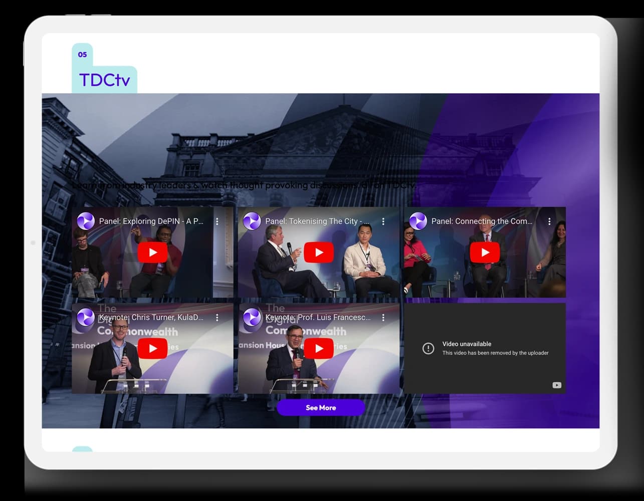 TDCtv panel and keynote video library
